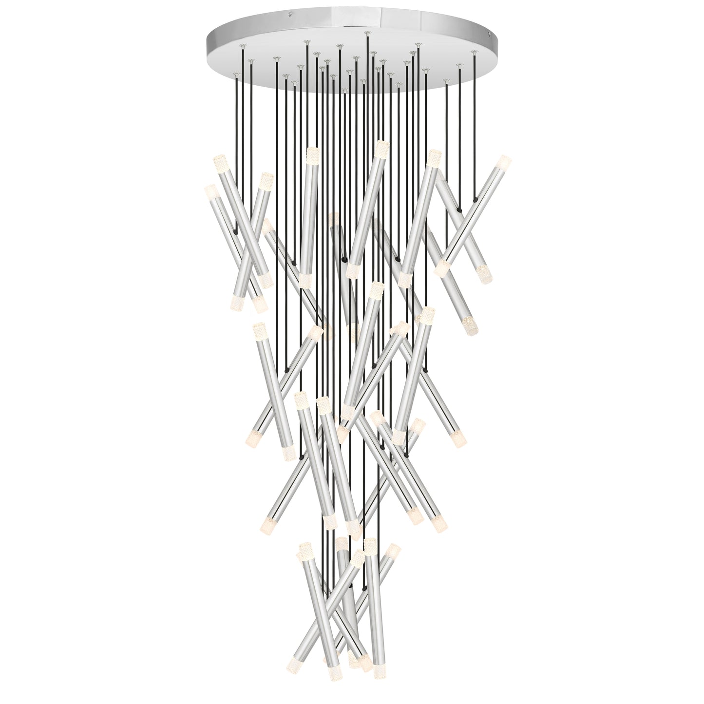 TFS PENDANT 60*1.5wLED canopy D:600 PVC 3M 3000K IP20 NON-DIM CHROME