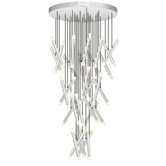 TFS PENDANT 60*1.5wLED canopy D:600 PVC 3M 3000K IP20 NON-DIM CHROME