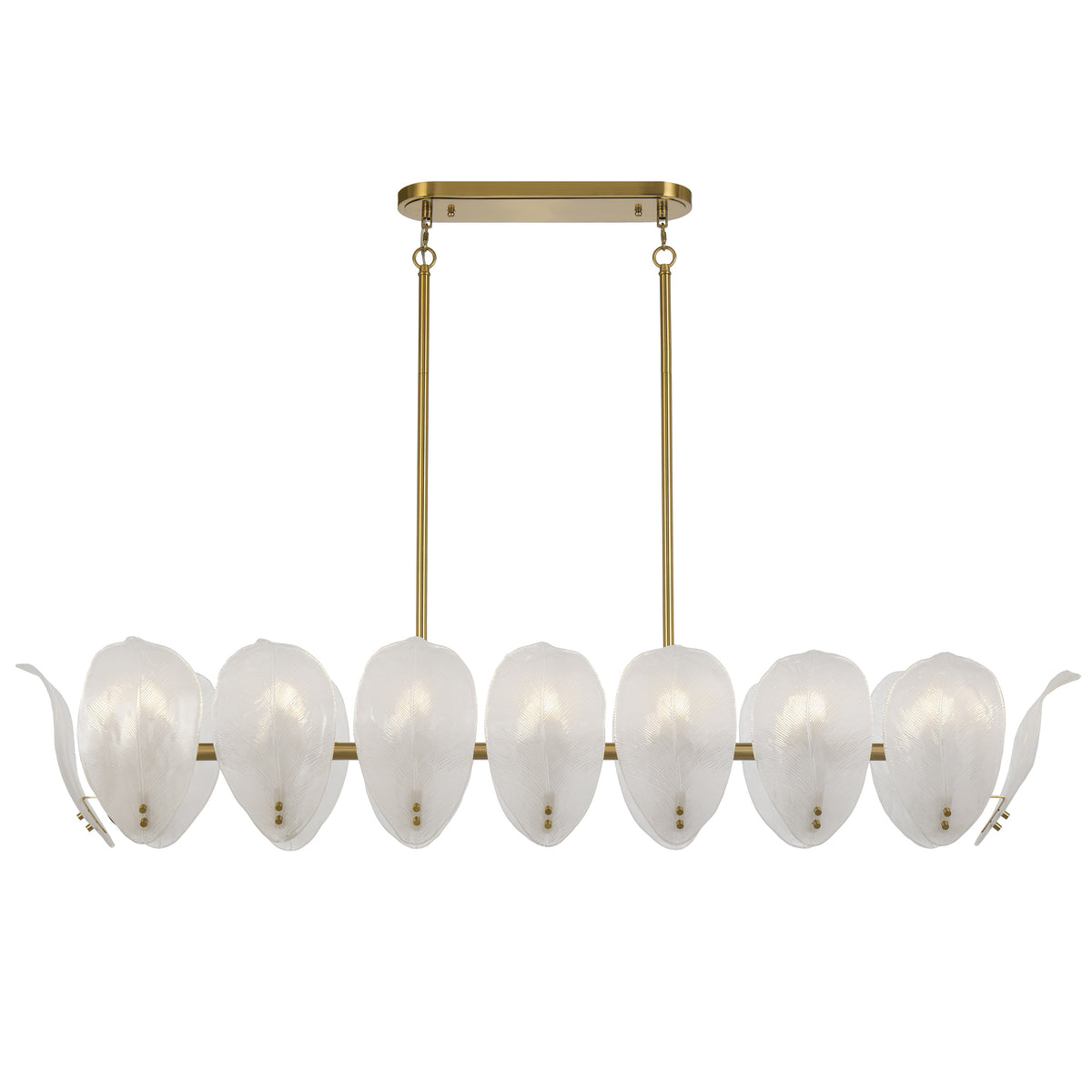 TFS 16LT RECTANGLE PENDANT 16x25wE14max L:1500 H:300 W300 BRASS / 16pcs FROST GLASS