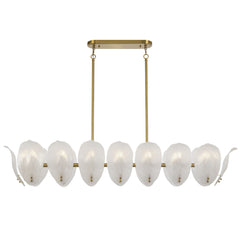 TFS 16LT RECTANGLE PENDANT 16x25wE14max L:1500 H:300 W300 BRASS / 16pcs FROST GLASS