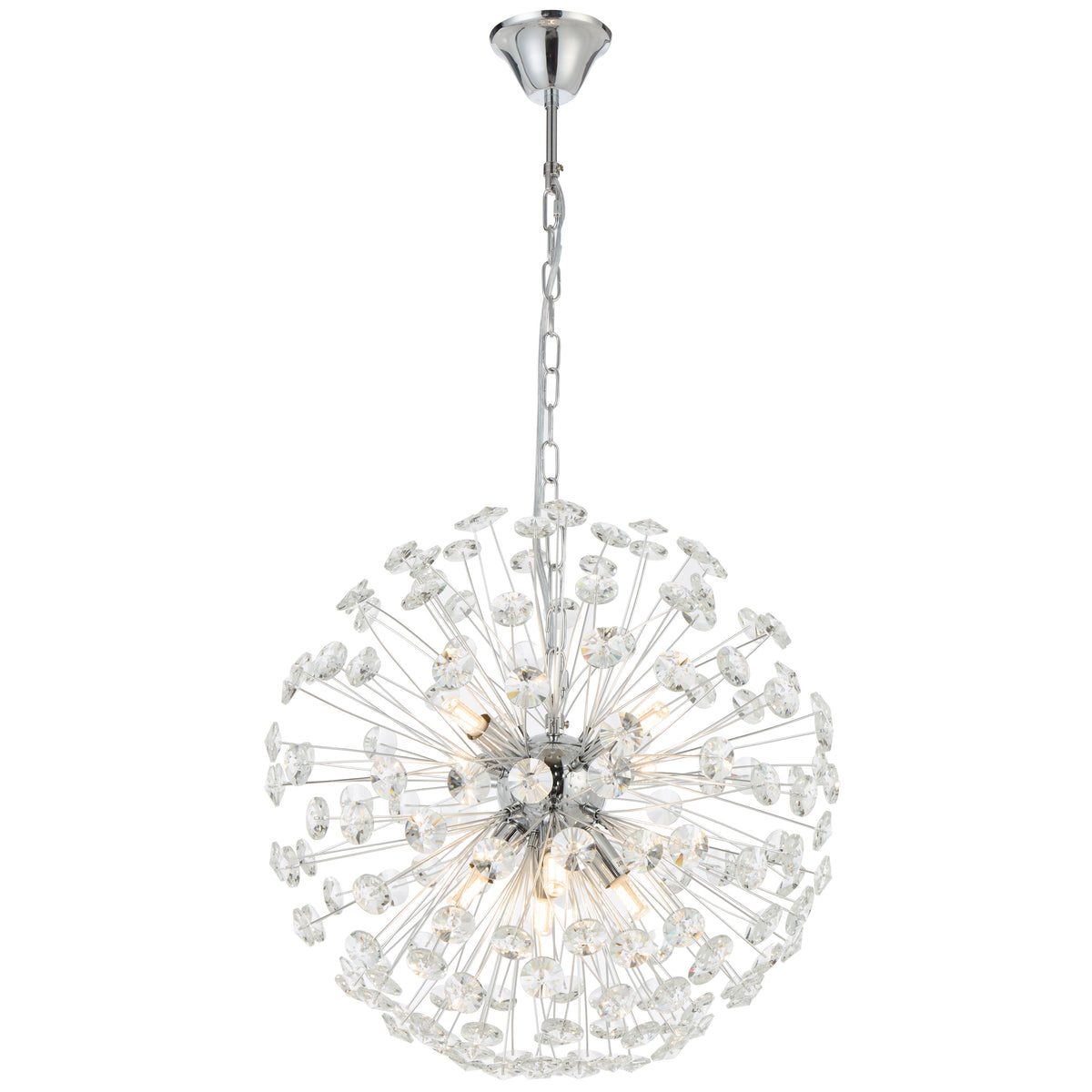 TFS 8 LT PENDANT 8x6wG9max D:400 CHAIN 2M CRYS H:160 CHROME / CLEAR