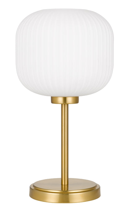 TFS TABLE LAMP 25wE27max D:205 H:390 ANTIQUE GOLD/OPAL MATT