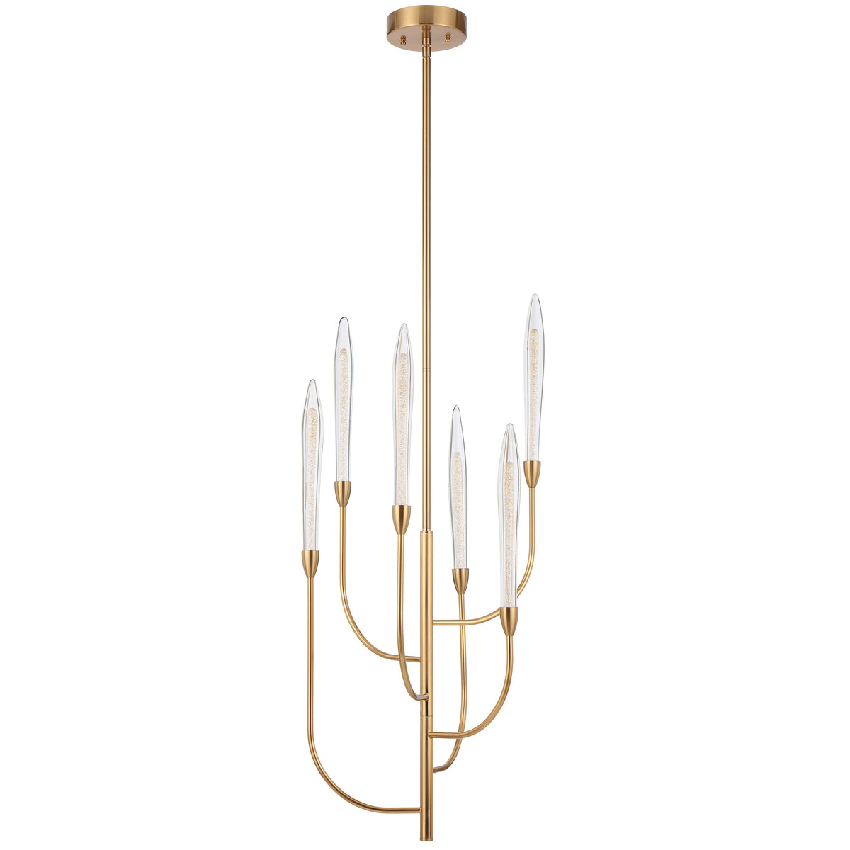 TFS 6 LTS LED PENDANT 6*3wLED 3000K D:500 H:1030 ROD NON-DIM ANT GOLD / CRYSTAL