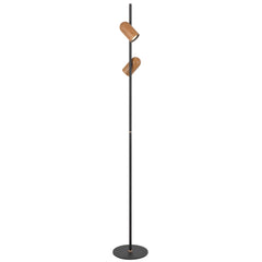 TFS FLOOR LAMP 2x6wGU10 D:220 H:1500 FOOT SWT BLACK / WOOD PAINTED