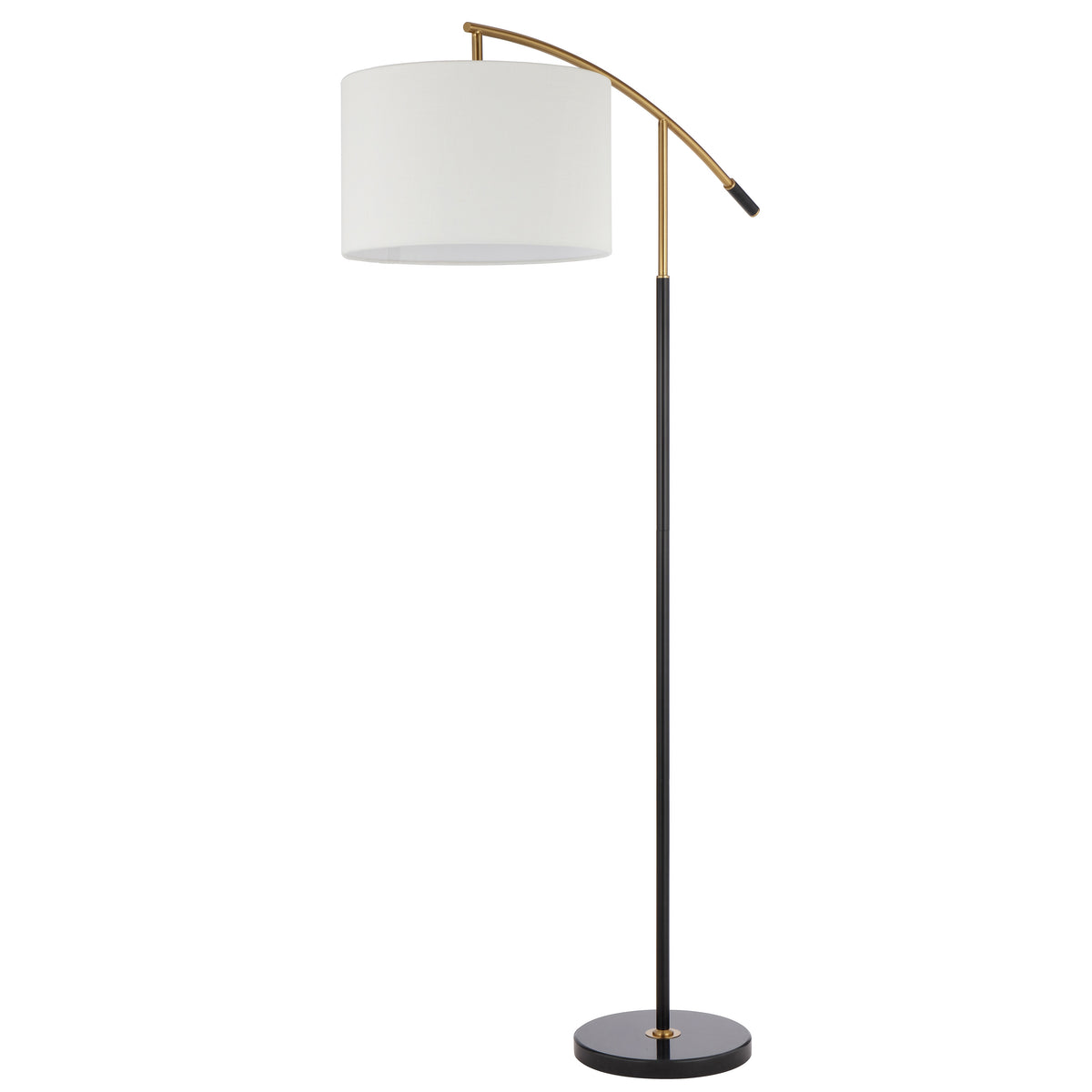 TFS FLOOR LAMP 25wE27max L940 W400 H1650 2.0m foot swt BLACK MARBLE/GOLD/IVORY SHADE