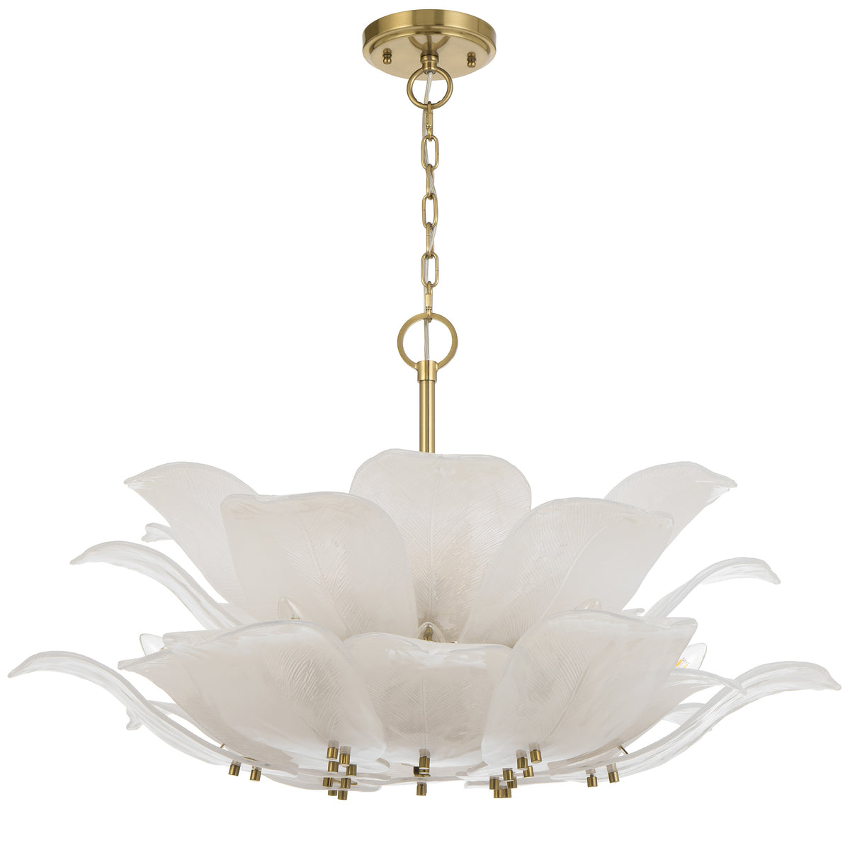 TFS 12LT PENDANT 12x25wE14max D:770 H:500 BRASS / 24pcs FROST GLASS