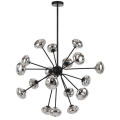 Alba TFS 18LT PENDANT 18x6wG9max D900 H650 ROD:2*600+1*300 BLACK MATT/MIRROR GLASS