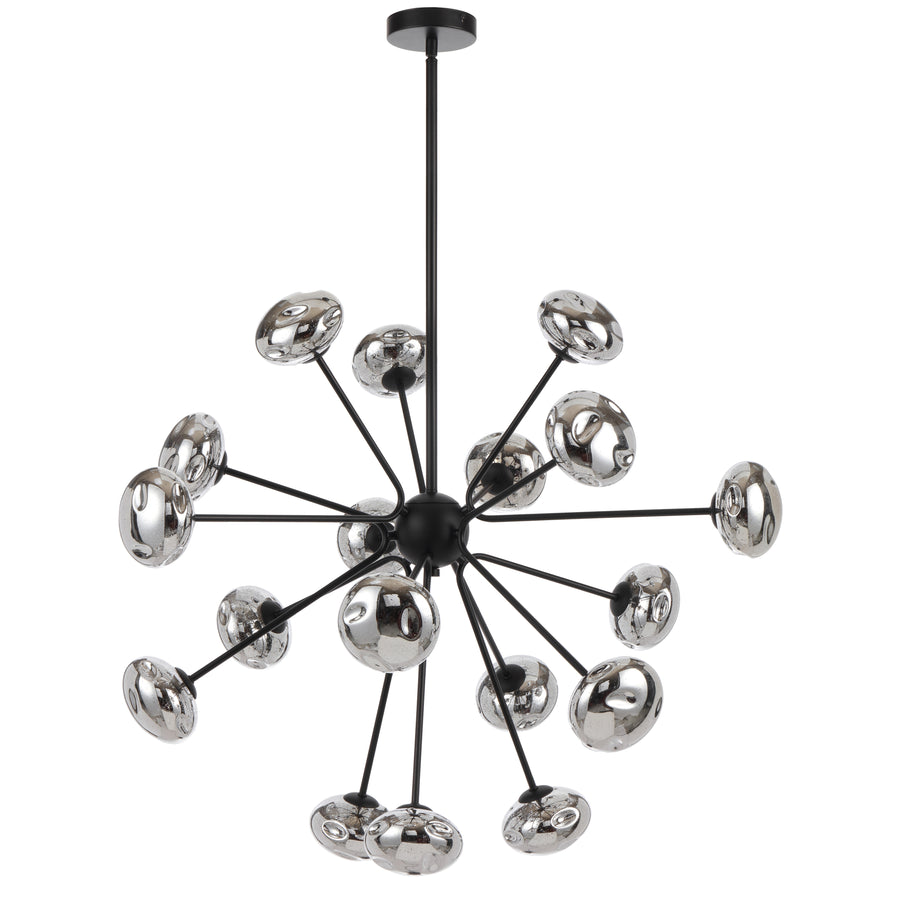 Alba TFS 18LT PENDANT 18x6wG9max D900 H650 ROD:2*600+1*300 BLACK MATT/MIRROR GLASS