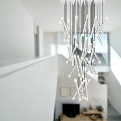 TFS PENDANT 60*1.5wLED canopy D:600 PVC 3M 3000K IP20 NON-DIM CHROME
