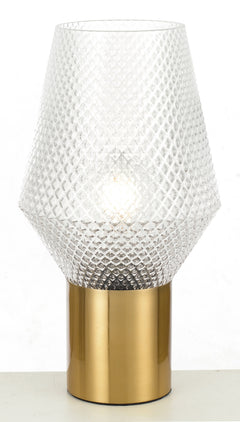 TFS TABLE LAMP 25wE27max D200 H350 CLEAR / ANT.GOLD