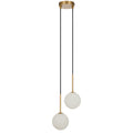 TFS 2LT PENDANT KIT 2x6wG9max L210 W120 H250 TEX2m ANT GOLD/ OPAL MATT