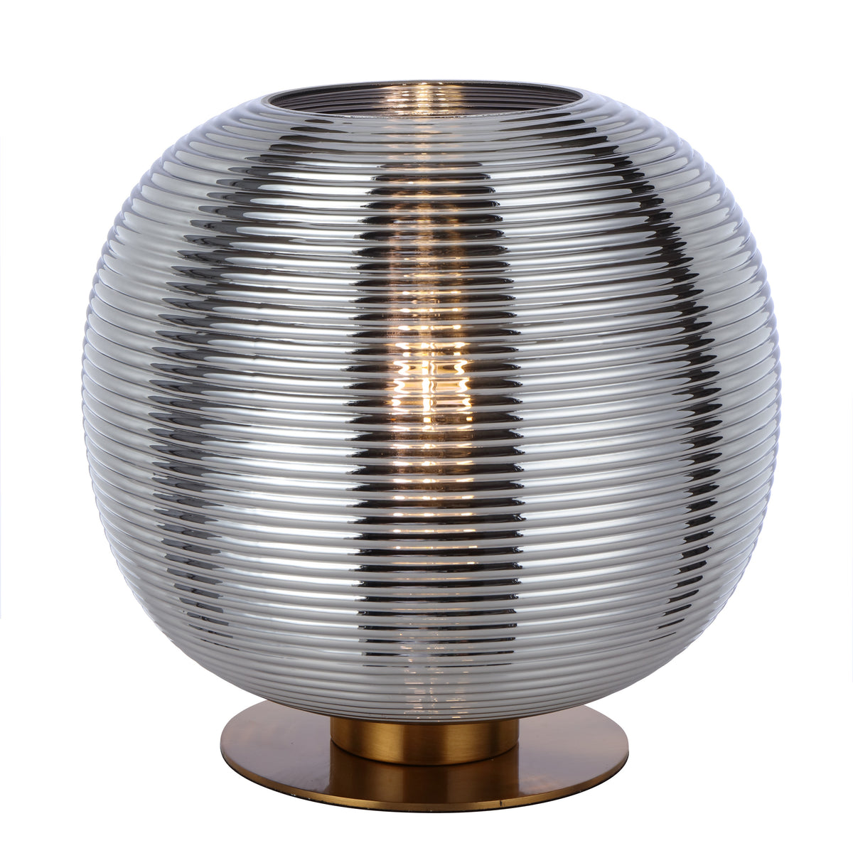 Vigo TFS Table Lamp – Antique Gold Base & Chrome Glass