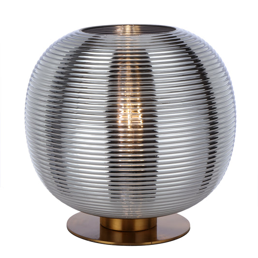 Vigo TFS Table Lamp – Antique Gold Base & Chrome Glass