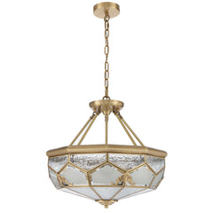 Trapani TFS PE CTC 6x25wE27max D:500 H:230 chain:2M BRASS / FROST WATER GLASS