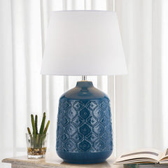 TFS CERAMIC TABLE LAMP 25wE27max H:535 D:300 BLUE/WHITE