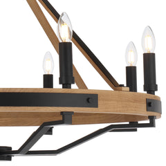 TFS 8 LTS PENDANT 8*25wE14 D:860 H:650 2m CHAIN BLACK MATT / ASHTREE WOOD