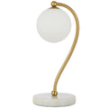 TFS TABLE LAMP 6wG9max KIT L160 W150 H350 WHITE MARBLE/ ANT GOLD/ OPAL MATT