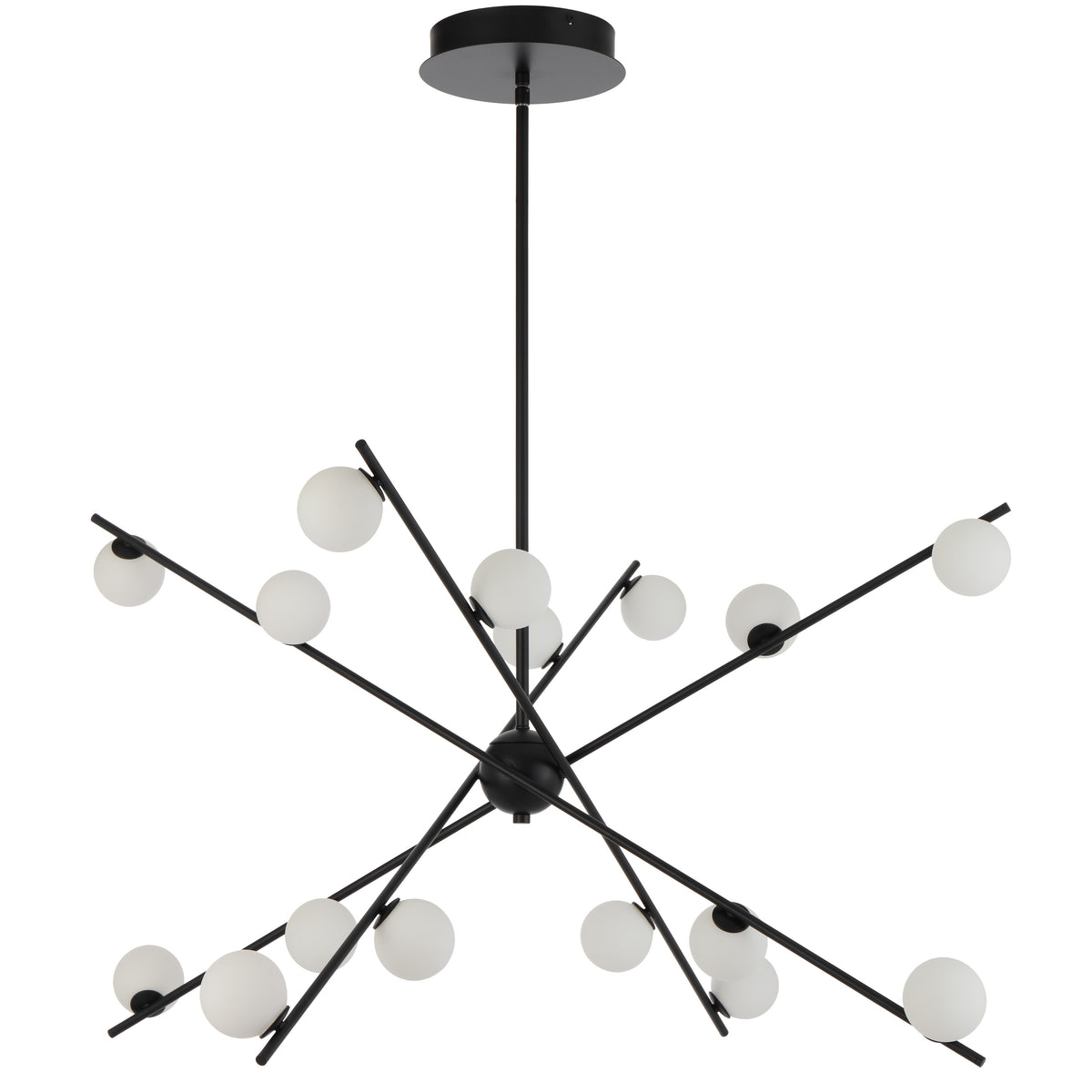 TFS 16 LT PENDANT 16x3wLED D970 H360 TRIAC-DIM ROD 2*600+ 1*300 BLACK / OPAL MATT
