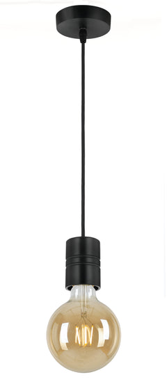 TFS CORD SET 25wE27max wSHADE RING L:2400 BLACK / BLACK