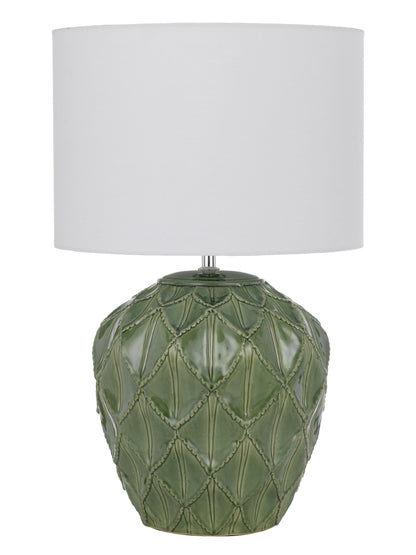 TFS CERAMIC TABLE LAMP 25wE27max D:330 H:540 GREEN / WHITE