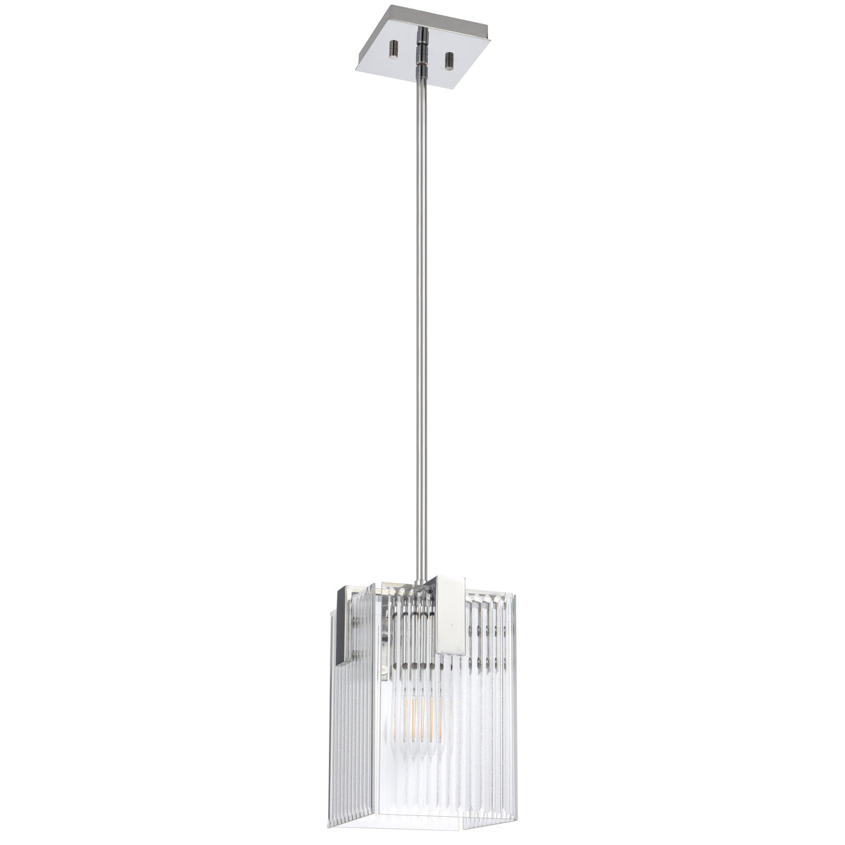 Zanomont TFS 1 LT PENDANT 25wE27max L180 W180 H250 rod (2*600+ 1*300) CHROME / CLEAR GLASS