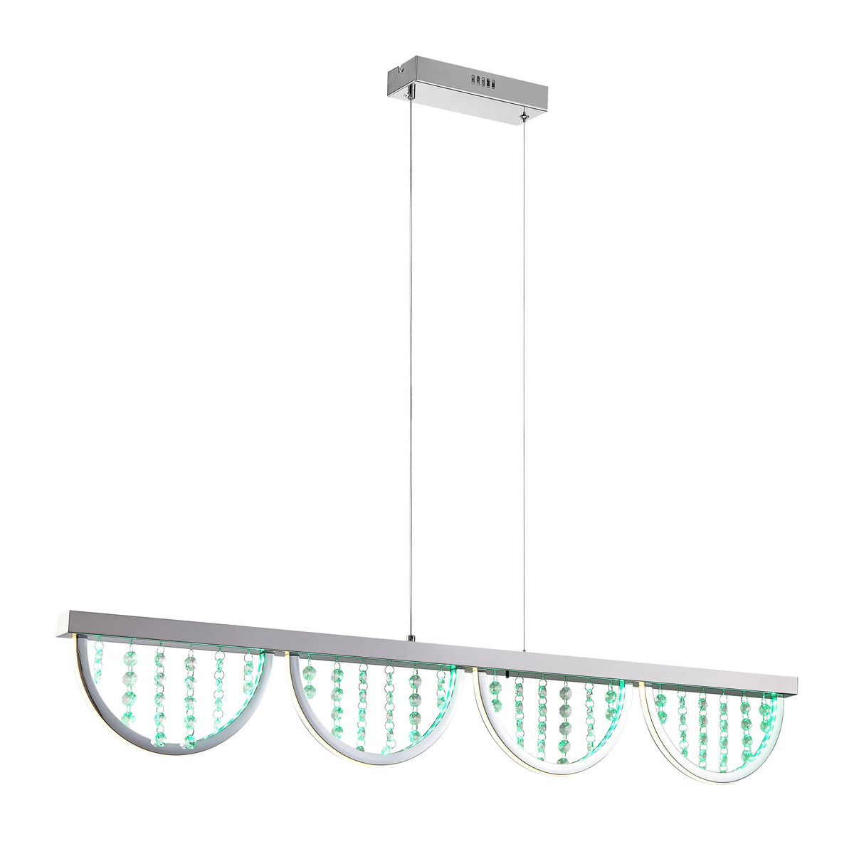 TFS PENDANT 24wLED 4000K cab2m DIM+RGB BY RMTE H170 L120 W80 2700LM CHROME/CRYSTAL
