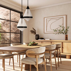 TFS 1LT PENDANT 25wE27max D:350 H:560 ROD 1.5m BLACK MATT/ CLEAR