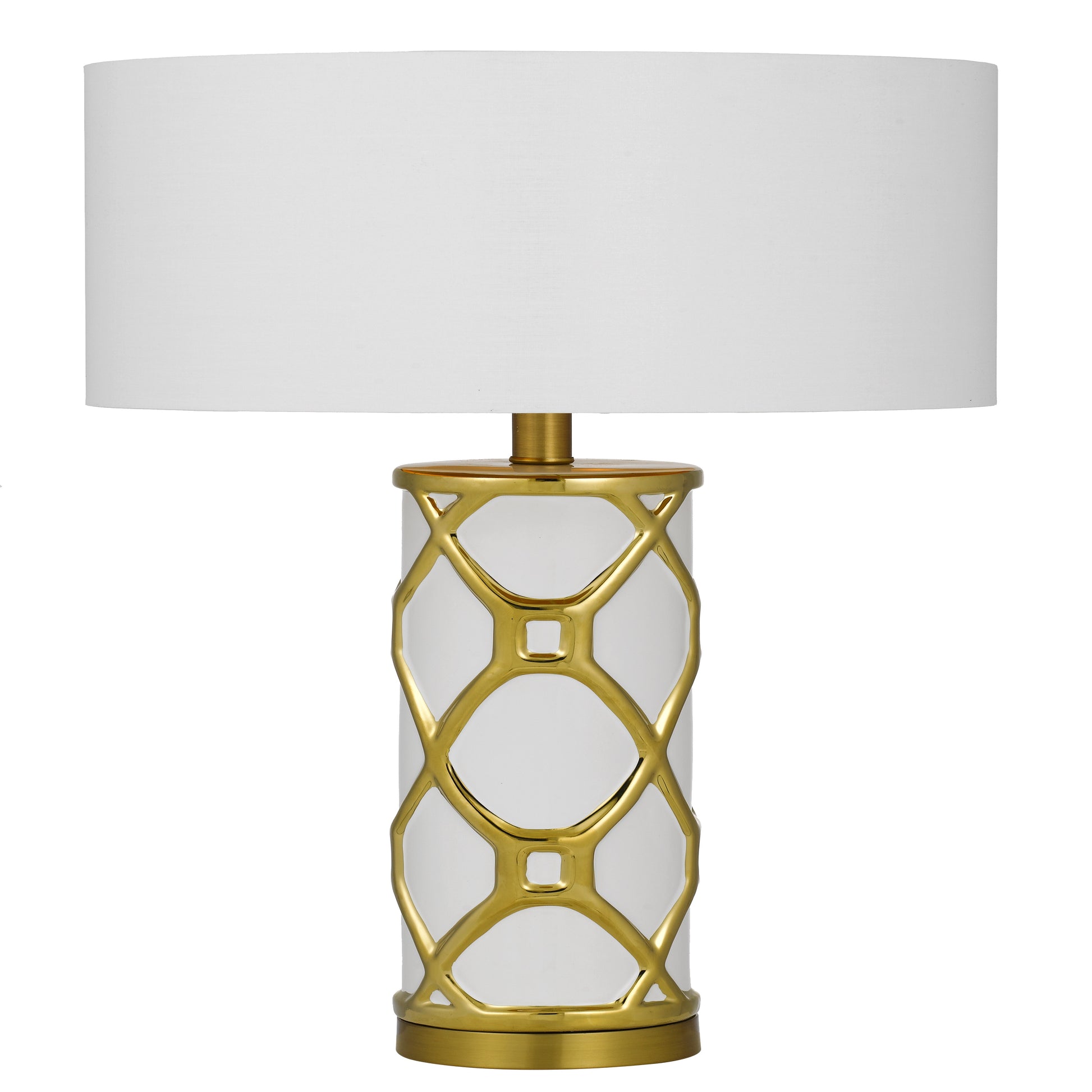 Segovia TFS Table Lamp – White Ceramic Base with White Shade