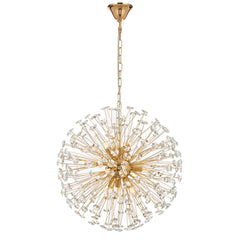 Tarragona TFS 9 LT PENDANT 9x6wG9max D:500 CHAIN 2M CRYS H200 GOLD / CLEAR