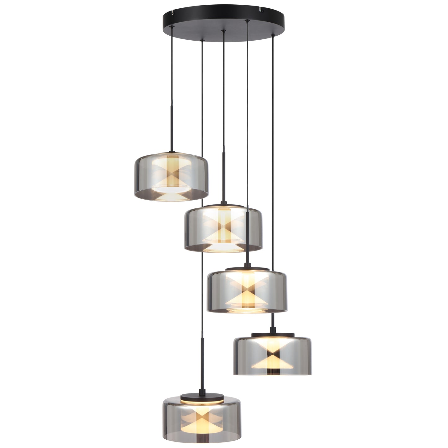 TFS 5LT PENDANT 40w 3CCT 3000k-5000k D:440 H:70 2750Lm NON-DIM cab.3M BLACK SANDY