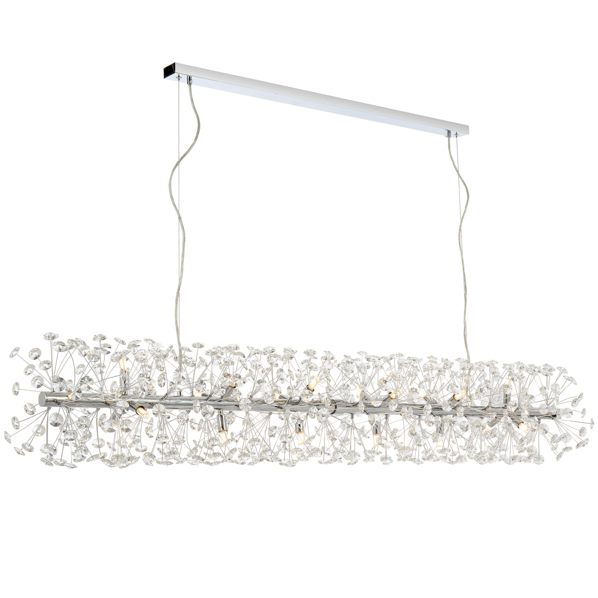 Braga TFS 18LT REC PENDANT 18x6wG9max L1680 W300 H300 CRYSTAL H130 CHROME / CLEAR