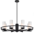 TFS 8LTS PENDANT 8x25wE14max D850 H242 GLASS:80 BLACK / OPAL MATT ROD:1.5m