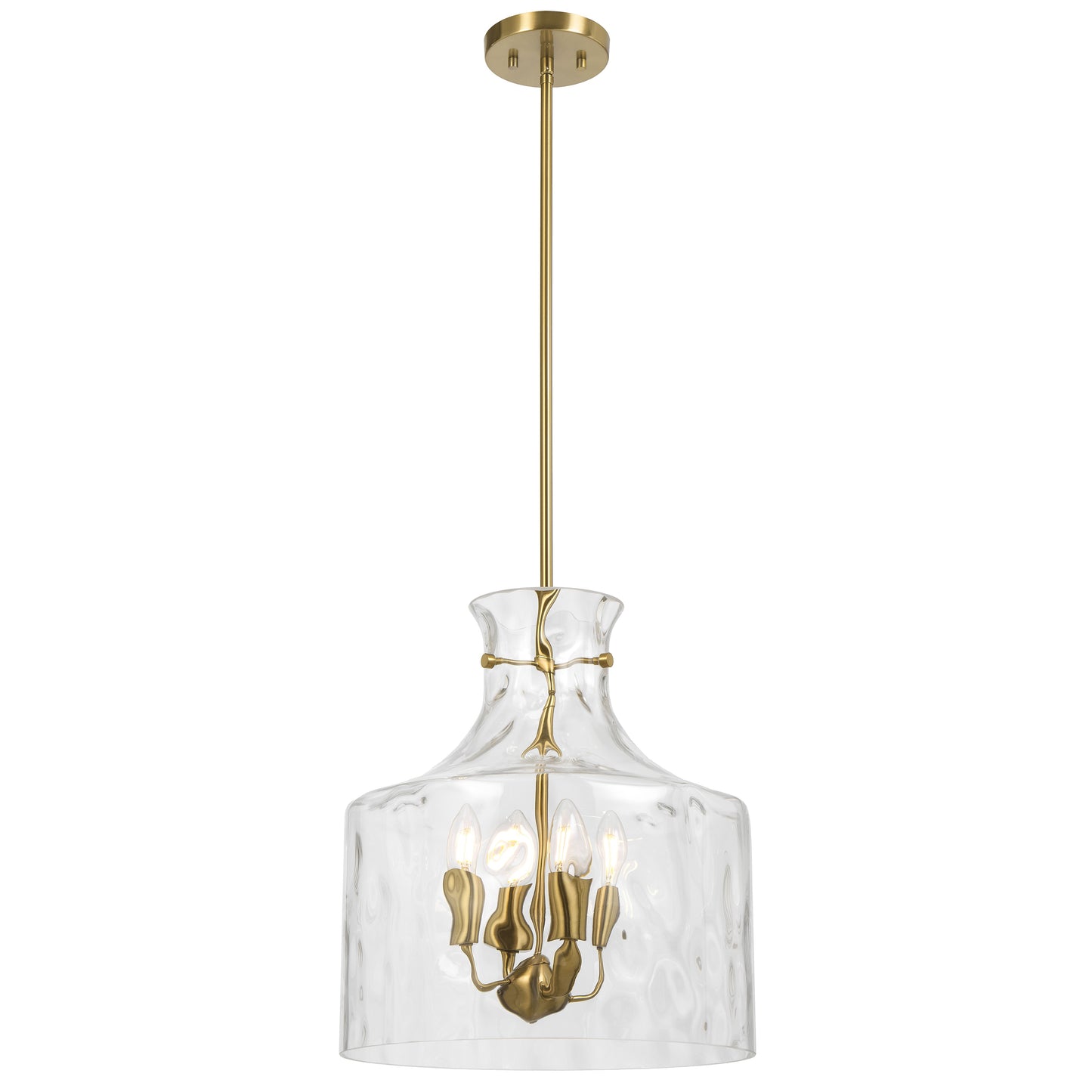 Altoville TFS 4LT PENDANT 4x25wE14max D:380 H:420 ROD 1.5m ANT GOLD / CLEAR WATER STREAK