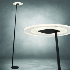 TFS LED FLOOR LAMP 12wLED 3CCT DIM 1800LM H1550 D350 footswth BLACK SAND