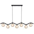 Noramont TFS 7LT PENDANT 7x6wG9max KIT L1150 W120 H200 CAB2m BLACK / FROST TEAR PATTERN