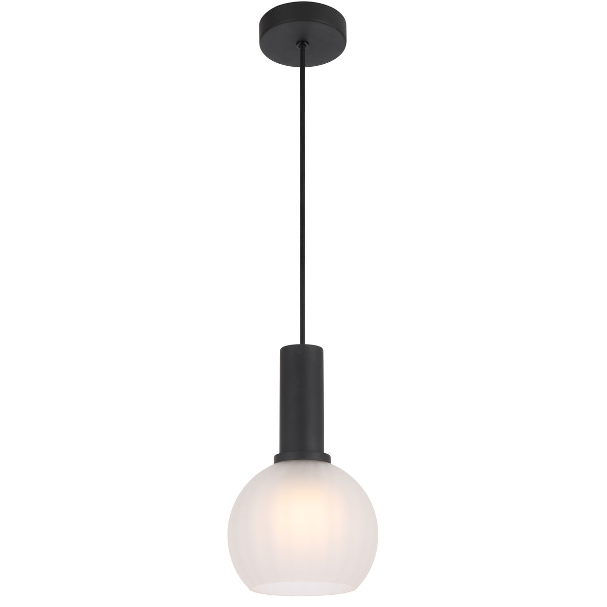 TFS 15CM PENDANT 25wE27max D150 H235 cab 2m BLACK / FROST GLASS