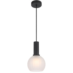 TFS 15CM PENDANT 25wE27max D150 H235 cab 2m BLACK / FROST GLASS
