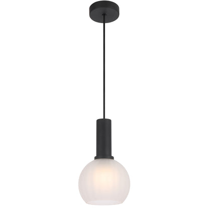TFS 15CM PENDANT 25wE27max D150 H235 cab 2m BLACK / FROST GLASS
