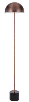 TFS FLOOR LAMP 2x25wE27max D:300 H:1500 cable2.0 foot swt BLACK MARBLE/BRONZE