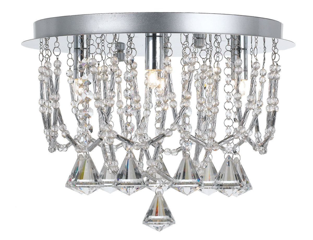 TFS 35 CTC 5 x33wOSRAM G9 D:350 CHROME / CLEAR CRYSTAL BEADS