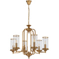 Barcelona TFS 6LT PENDANT 6X25wE14max D640 H540 chain 2m COPPER / CLEAR GLASS