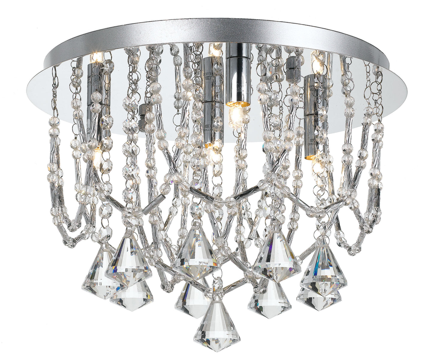 TFS 35 CTC 5 x33wOSRAM G9 D:350 CHROME / CLEAR CRYSTAL BEADS