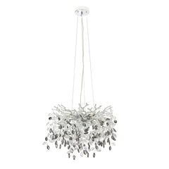 TFS 6 LT PENDANT 6x3wG9max D480 H360 cab 2M CHROME / CLEAR + SMOKE CRYSTAL