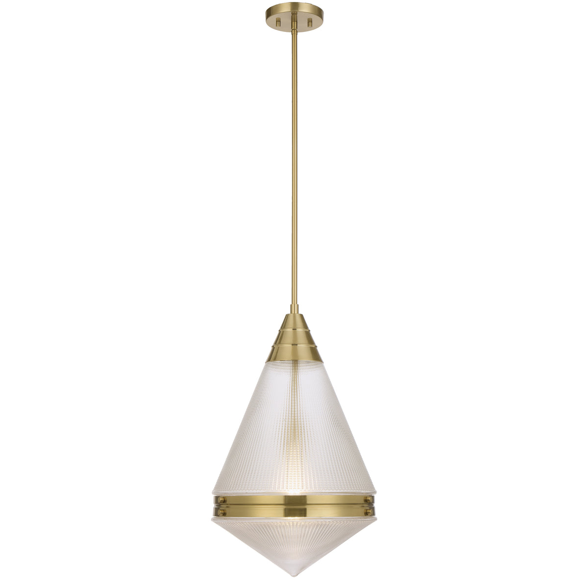 TFS 1LT PENDANT 25wE27max D:350 H:560 ROD 1.5m ANT GOLD/ CLEAR