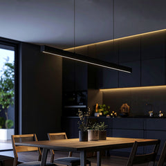 TFS II 240 PENDANT 60wLED 3CCT TRIAC DIM cab.2m L:2400 H:50 W:75 BLACK 4200Lm
