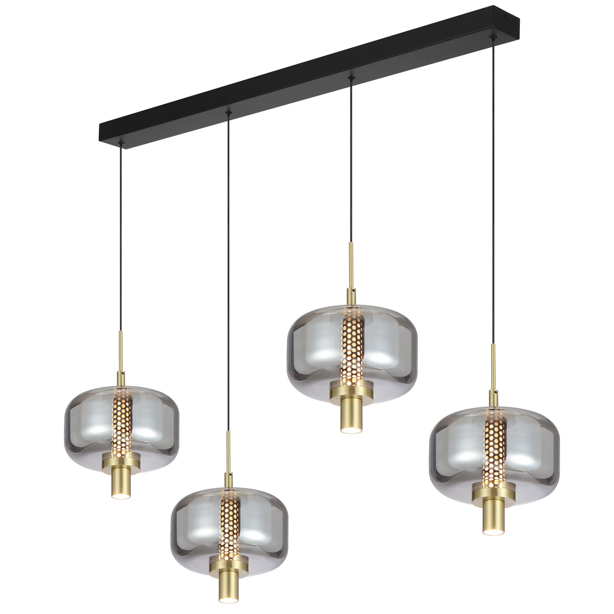 Cadiz TFS 4-Light Bar Pendant – Gold & Smoke Glass