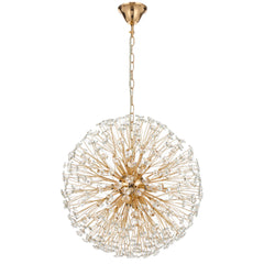 Zaragoza TFS 12LT PENDANT 12x6wG9max D:600 CHAIN 2M CRYSTAL H: 240 GOLD / CLEAR