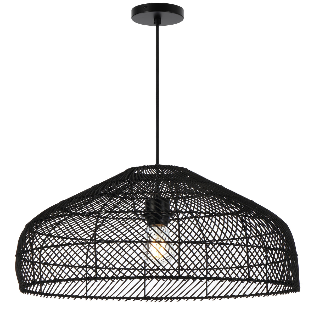 Lumoline TFS 50 PENDANT 25wE27max D500 H300 cab1.5m BLACK RATTAN