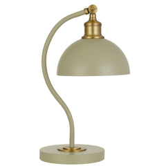 TFS TABLE LAMP 25wE27max L:285 W:200x H:415 SHADE D:200 H:190 GREEN SATIN/ BRASS