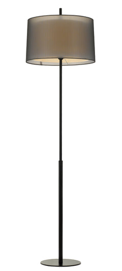 TFS FLOOR LAMP (2-PART KIT) 40wE27max H:1500 D: 430 BLACK body / BLACK&WHITE shade